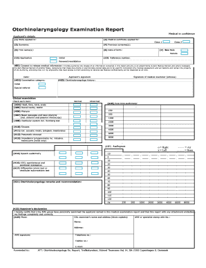 Otorhinolaryngology Examination Report