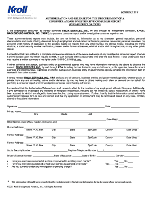 Authorization and Release for Background Check