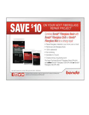 Bondo Fiberglass Repair Rebate Form