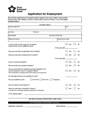 Employment Application Form
