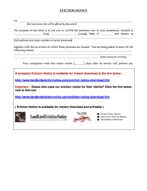 Eviction Notice Template