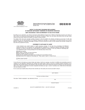 Medicare Supplement Replacement Notice