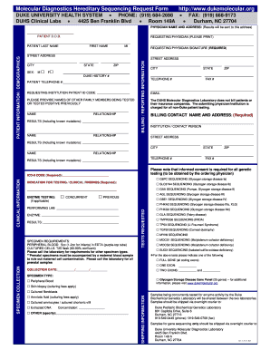Hereditary Sequencing Request Form