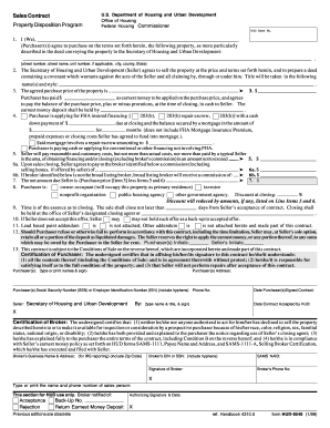 HUD Sales Contract Form 9548