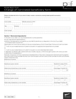 Private Super Fund Beneficiary Nomination Form