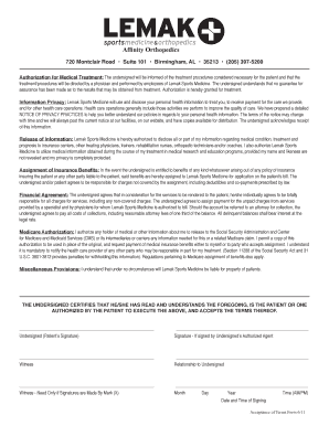 Authorization for Medical Treatment and Privacy