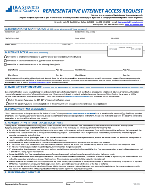 Representative Internet Access Request Form