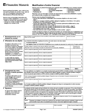 Modification d'ordre financier
