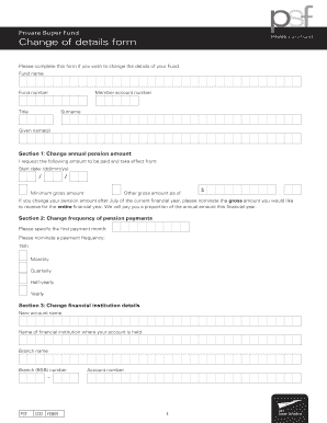 Private Super Fund Change of Details Form