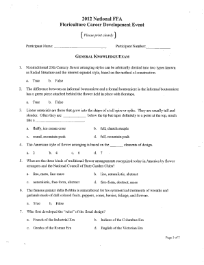 General Knowledge Exam - tnffa