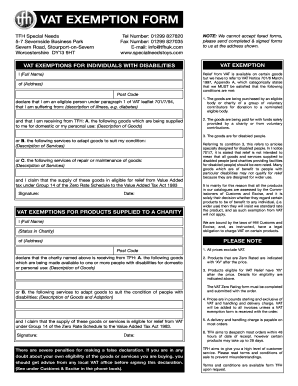 UK VAT Exemption Form