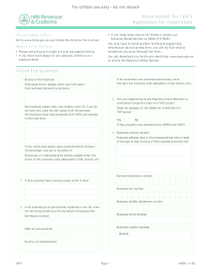 UK VAT Registration Application Form