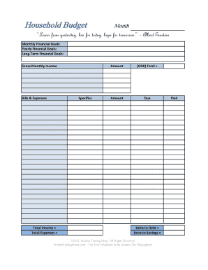 Household Budget Template
