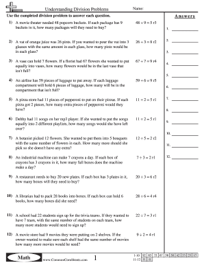 Understanding Division Problems Worksheet