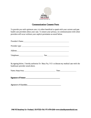 Communication Consent Form