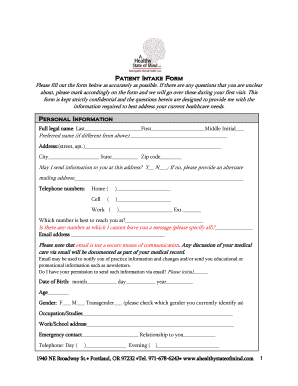Patient Intake Form