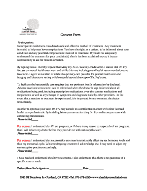Naturopathic Medicine Consent Form