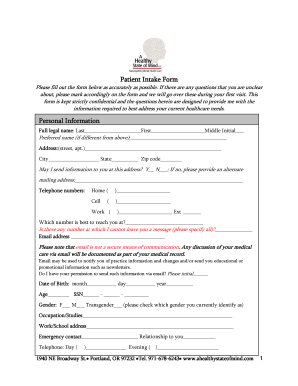 Patient Intake Form