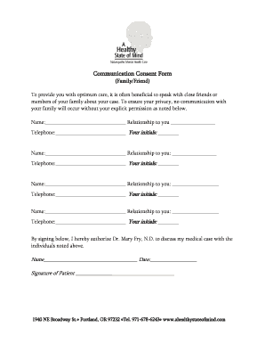 Communication Consent Form