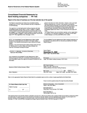 FR Y-9C Consolidated Financial Statements