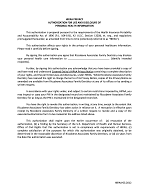 HIPAA Privacy Authorization Form