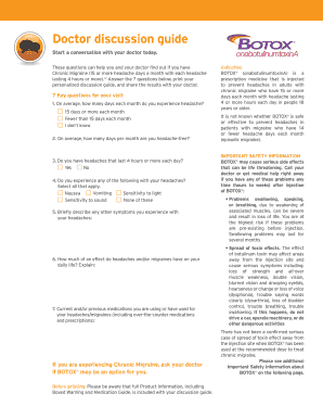Doctor discussion guide - Chronic Migraine and BOTOX