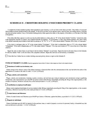 Schedule E - Creditors Holding Unsecured Priority Claims