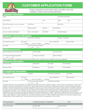 Fillable Online Customer Application Colorado - 102212 Fax Email Print ...