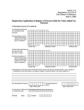 VAT Registration Application