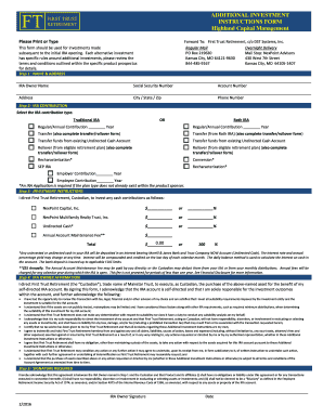 Highland Capital Management Additional Investment Instructions Form