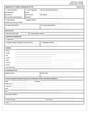 Application for Federal Assistance SF-424