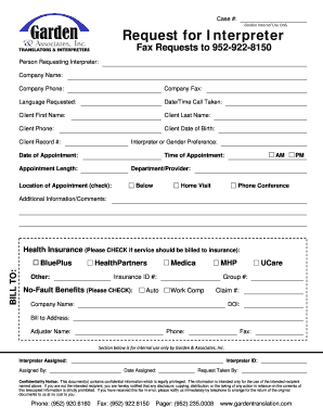 Request for Interpreter Form