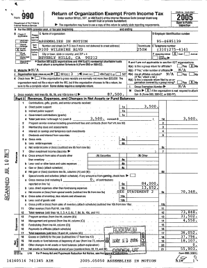 Form 990 2005 Exempt Organization Tax Return