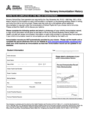 complete printable immunization record form canada pdf samples immunization record form
