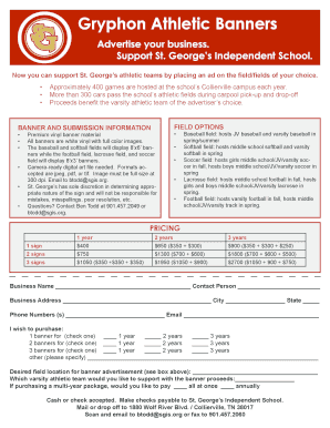 Gryphon Athletic Banners - St Georges Independent School - sgis