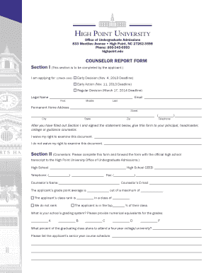 Counselor Report Form