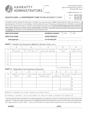 Health Care and Dependent Care Reimbursement Form