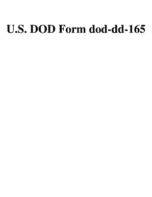 DD Form 165 Shipment of Funds