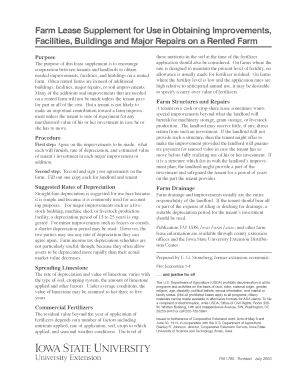 Farm Lease Supplement for Improvements