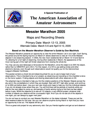 Messier Marathon Checklist