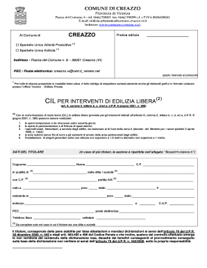 CIL PER INTERVENTI DI EDILIZIA LIBERA