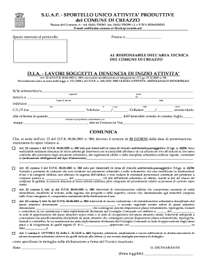 Modulo di Denuncia di Inizio Attività