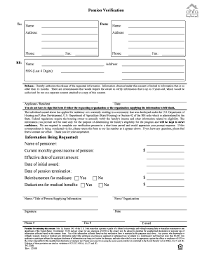 Pension Verification Form