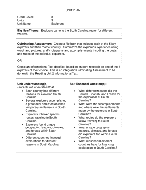 Explorers Unit Plan