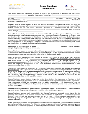 Top Agent Realty Inc Lease Purchase Adendum