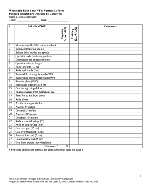 Wheelchair Skills Test Form