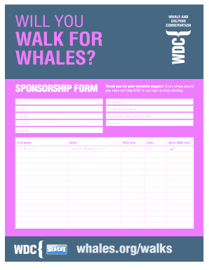 Whale Walk Sponsorship Form