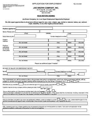 Application for Employment