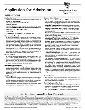 Application for Admission