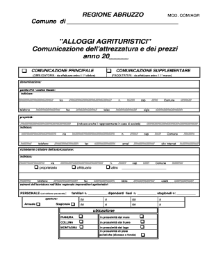 Comunicazione dell'attrezzatura e dei prezzi
